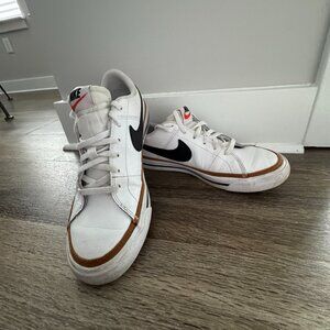 Nike White Low-Top Sneakers | Retro Casual Shoes | Youth Size 6.5